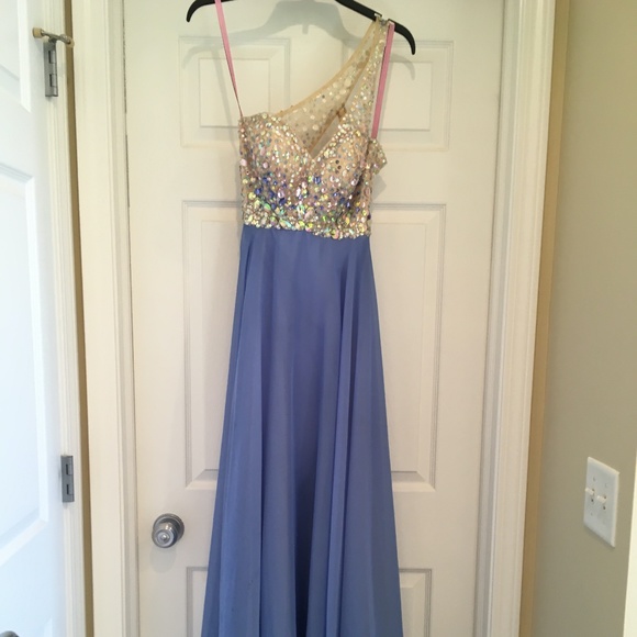 $190 NWT MASQUERADE Blue Evening Prom Formal Gown 9